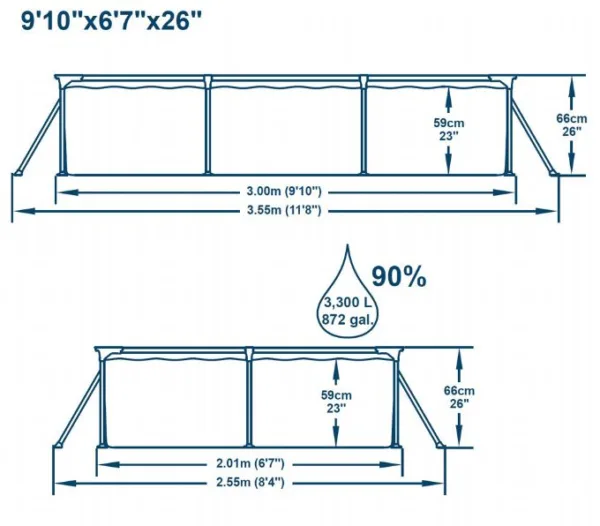 Familjepool - Steel Pro pool 3.300L 300x201x66 cm Bestway barn & familjepool 56411 - Bild 5