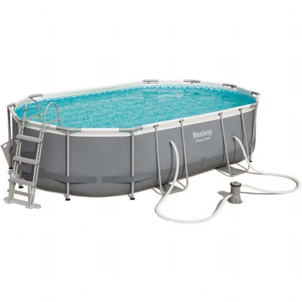 Komplett familjepool Power Steel pool 10.949L 488x305x107 cm Bestway familjepool 56448