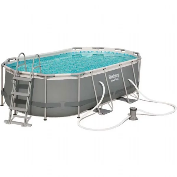 Komplett familjepool - Power Steel pool 7.250L 424x250x100 cm Bestway familjepool 56620